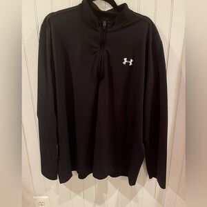 Vintage Under Armour Black 1/4 Zip Long Sleeve Pullover Sweater Mens Size XL